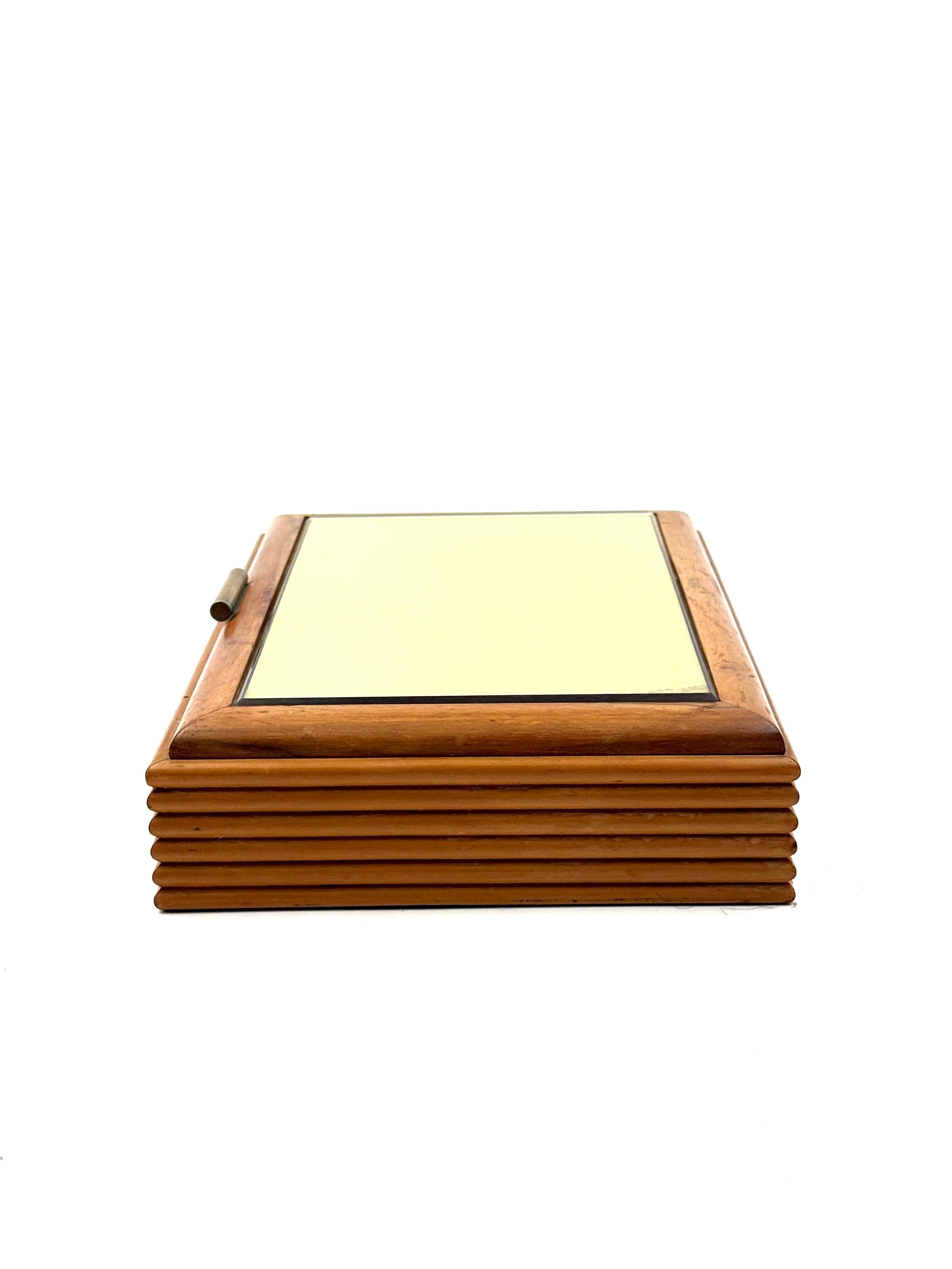 Mid-century grissinato wood jewelry box, Fontana Arte Italy 1960 For Sale 2