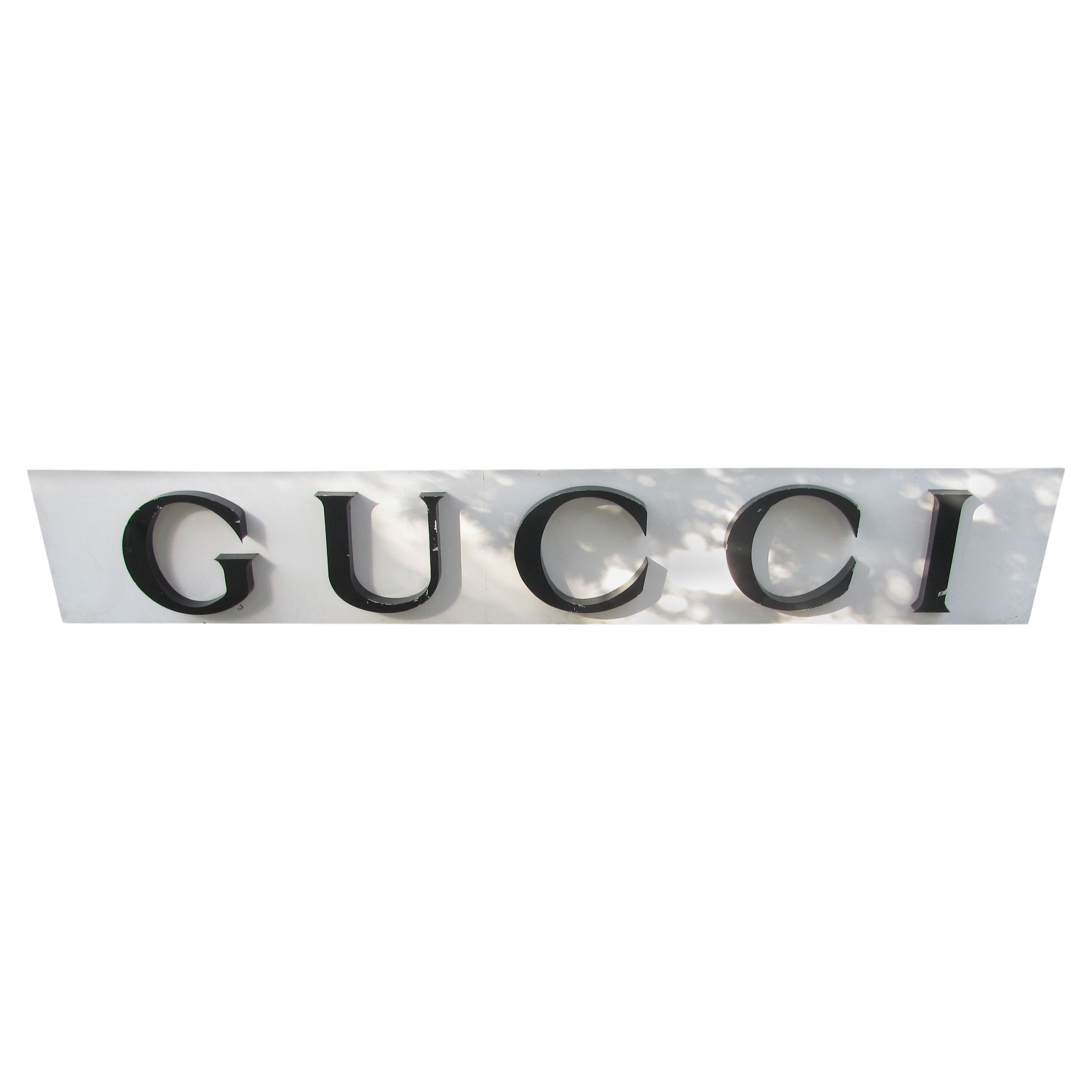 Mid Century Gucci Marquee Store Sign from a NYC Building Meat Packing District