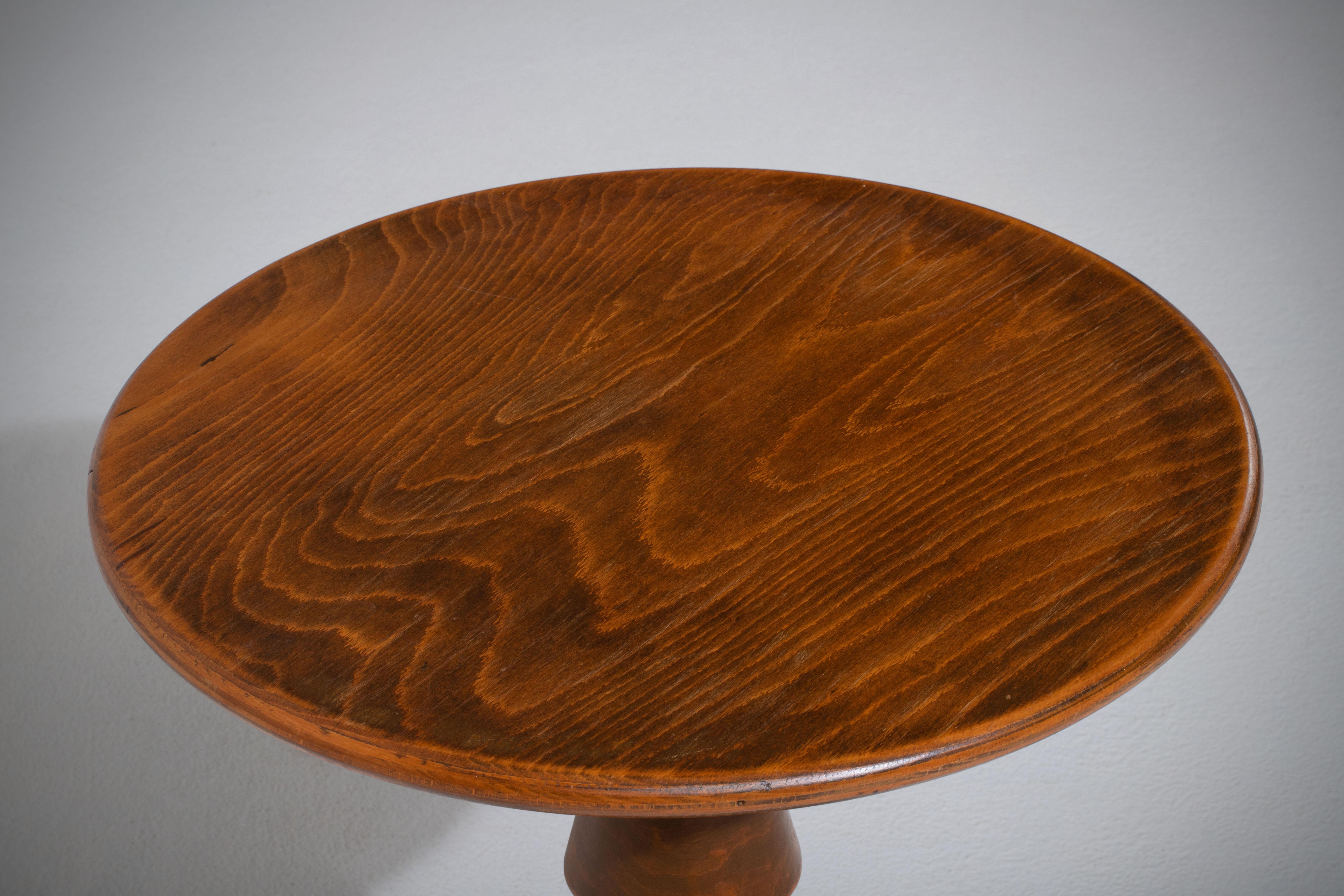 Turned Midcentury Gueridon End Table, France, 1960s For Sale