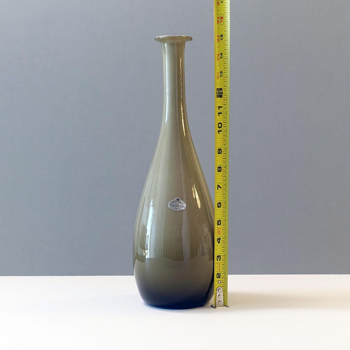 Italian Mid-Century Guildcraft Empoli Italy Cased Glass Vase For Sale