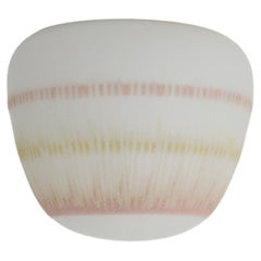 Mid-Century Gumdrop Shaped Milk Glass Ceiling Sconce with Decorative Sugar Glaze