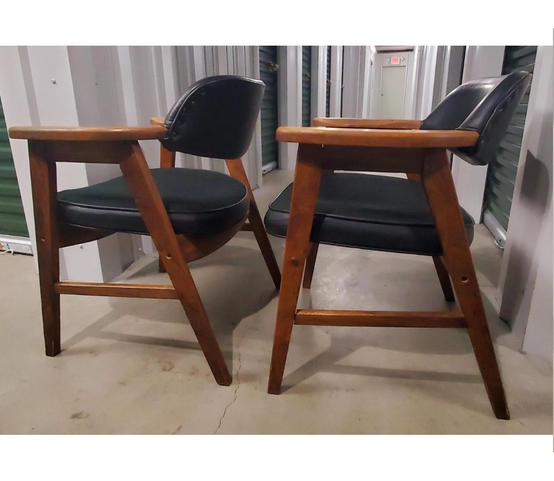 Mid Century Gunlocke Style Walnut Chairs by Annandale - a Pair For Sale 4