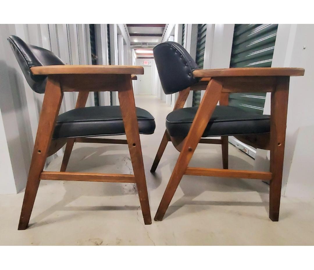 Mid Century Gunlocke Style Walnut Chairs by Annandale - a Pair For Sale 2