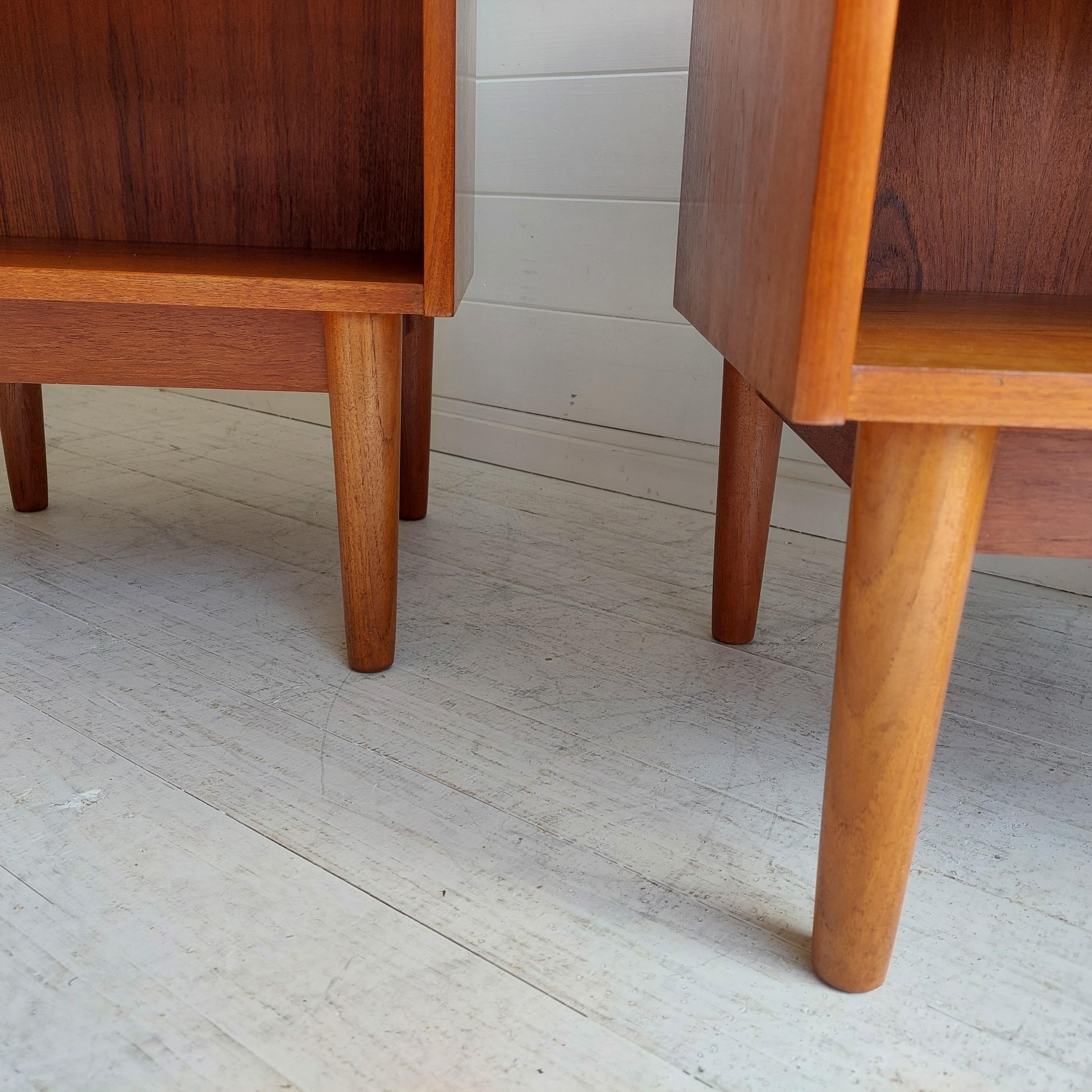 Midcentury Gunnar Nielsen Teak Nightstands Bedside Tables Tibergaard, Denmark 5