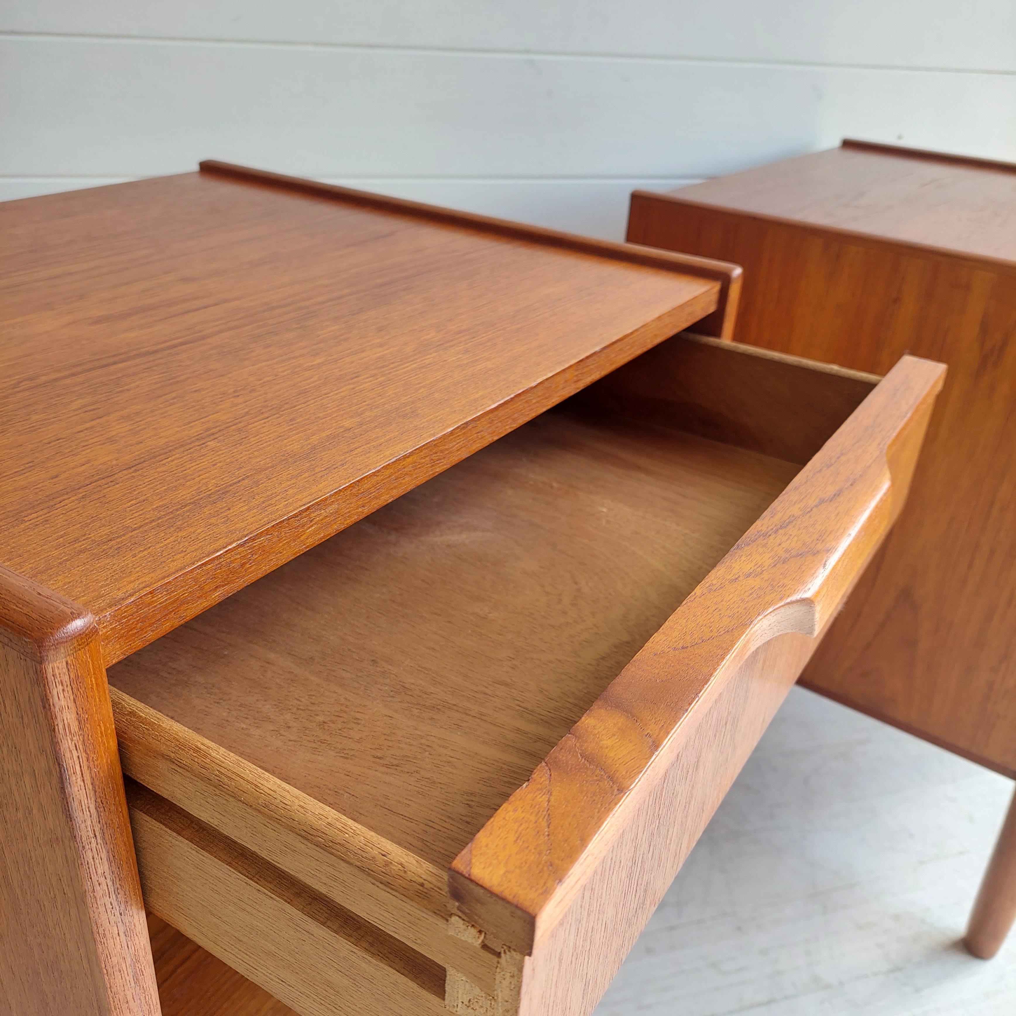 Midcentury Gunnar Nielsen Teak Nightstands Bedside Tables Tibergaard, Denmark 9