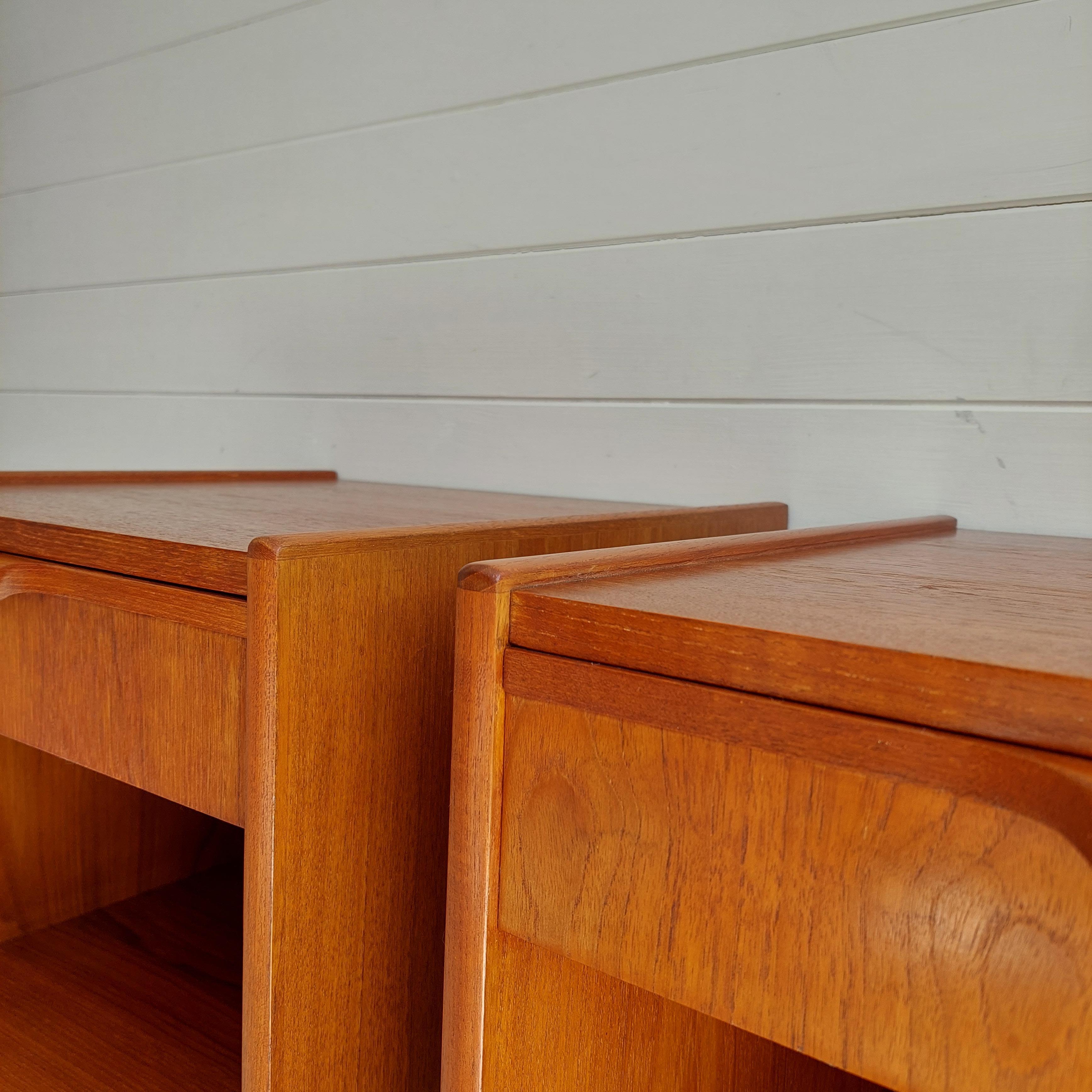 20th Century Midcentury Gunnar Nielsen Teak Nightstands Bedside Tables Tibergaard, Denmark