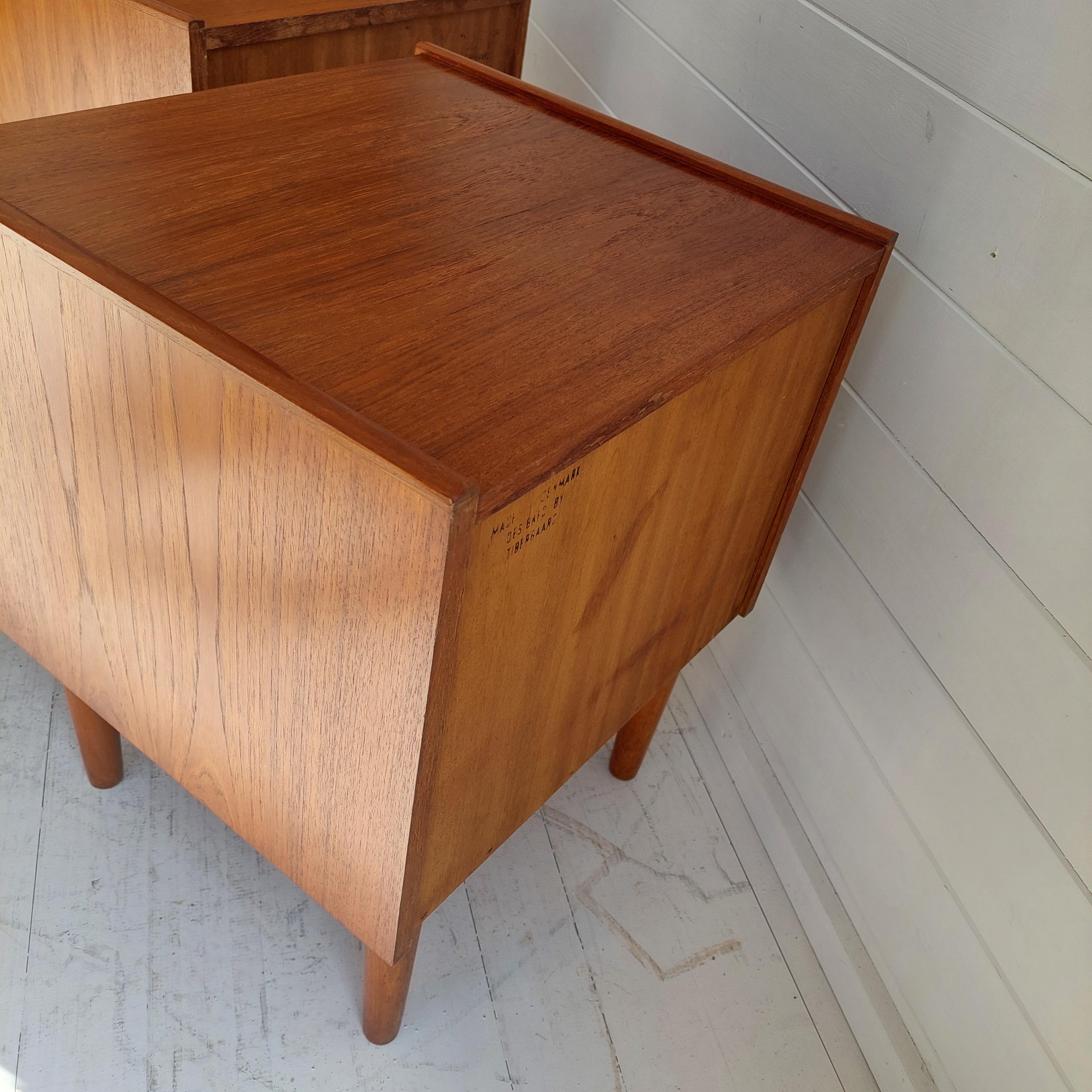 Midcentury Gunnar Nielsen Teak Nightstands Bedside Tables Tibergaard, Denmark 3
