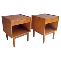 Midcentury Gunnar Nielsen Teak Nightstands Bedside Tables Tibergaard, Denmark