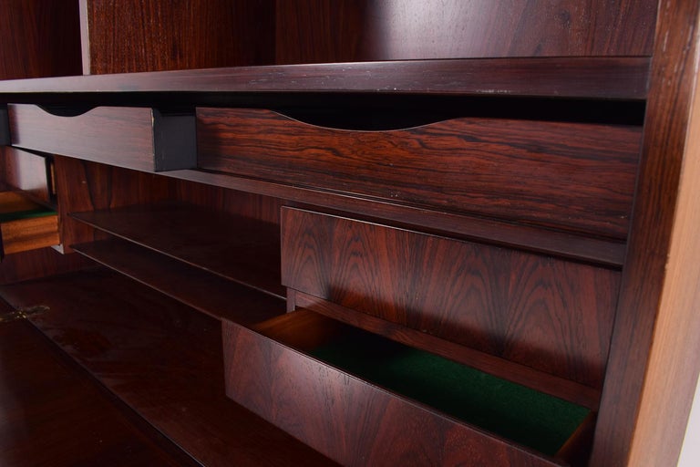 Midcentury Gunni Omann Rosewood Drop Desk Bookcase at 1stDibs