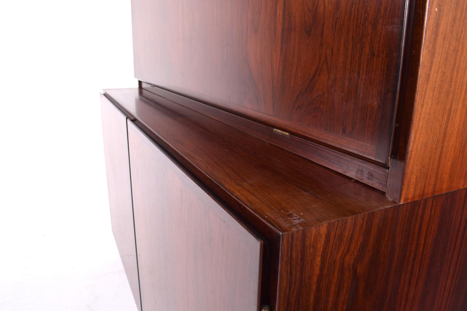 Mid-Century Modern Midcentury Gunni Omann Rosewood Drop Desk Cabinet Bookcase