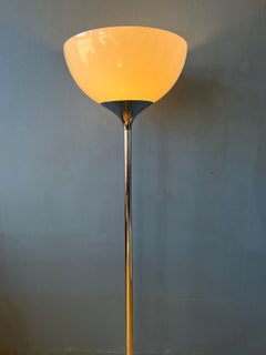 Mid Century Guzzini Space Age Floor Lamp with White Acrylic Shade, 1970s