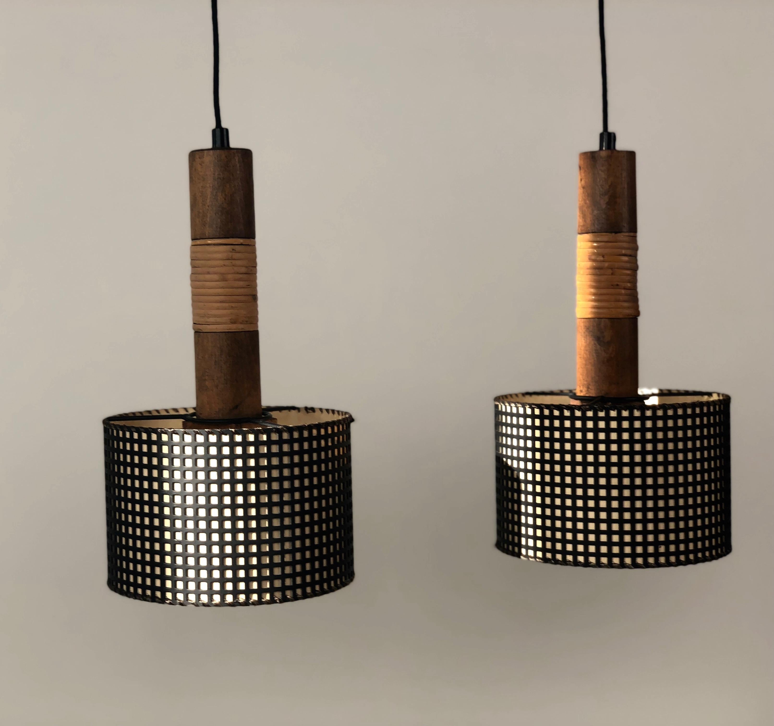 Midcentury, Hagenauer Pendant Lamp with Three Elements, Austria For Sale 4