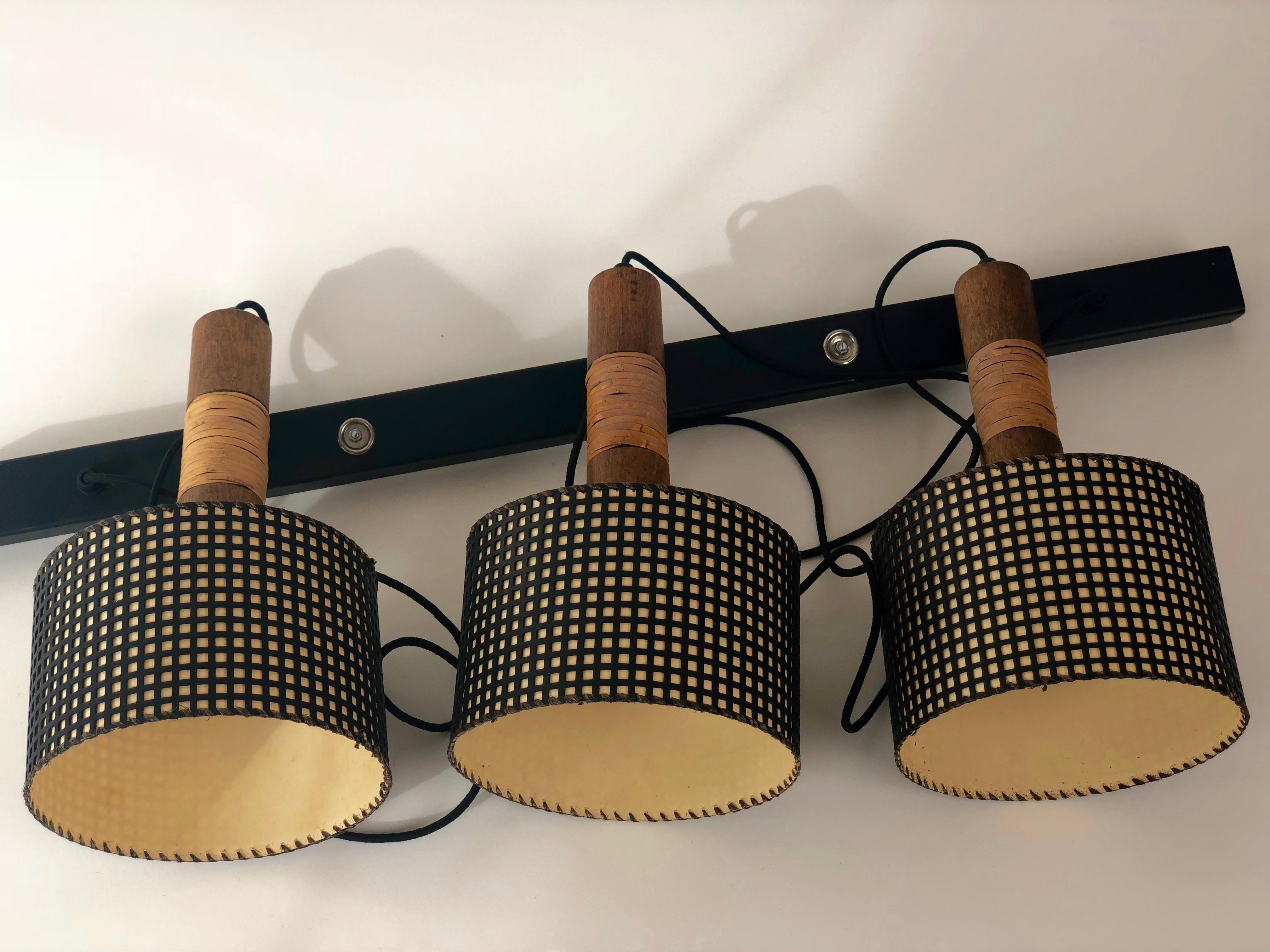 Midcentury, Hagenauer Pendant Lamp with Three Elements, Austria For Sale 8