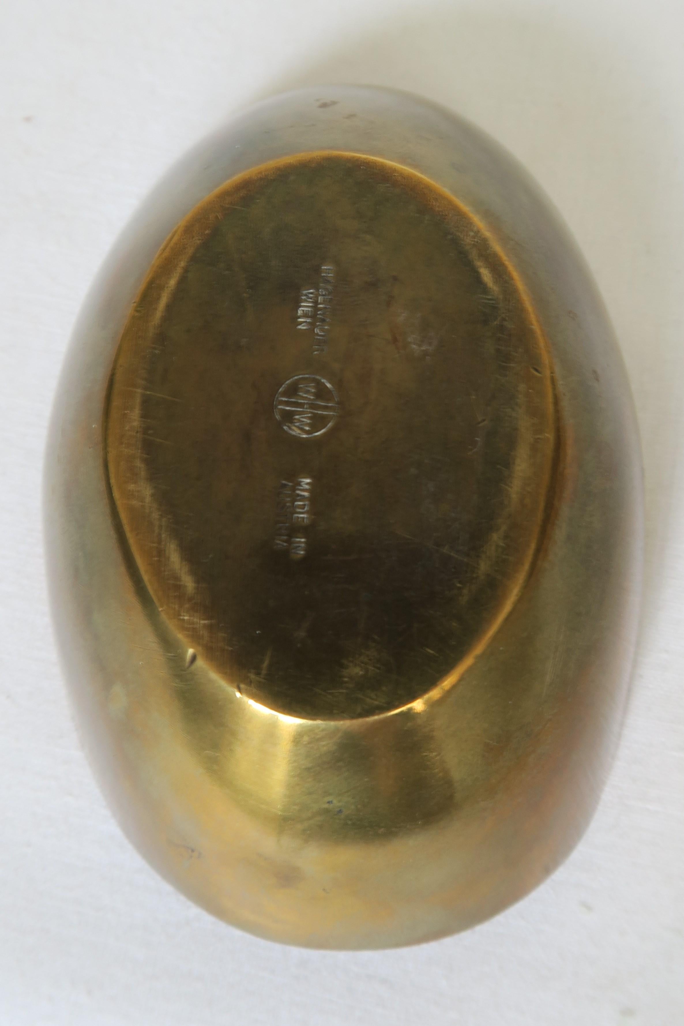 Austrian Midcentury Hagenauer Solid Brass Ashtray For Sale
