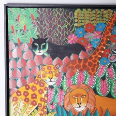Mid-Century Haitian Jungle Painting by Madeline Mirvil