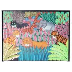 Mid-Century Haitian Jungle Painting by Madeline Mirvil