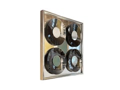 Hal Benefiel Spiegelskulptur aus der Jahrhundertmitte mit kreisförmigem Acryl-Design