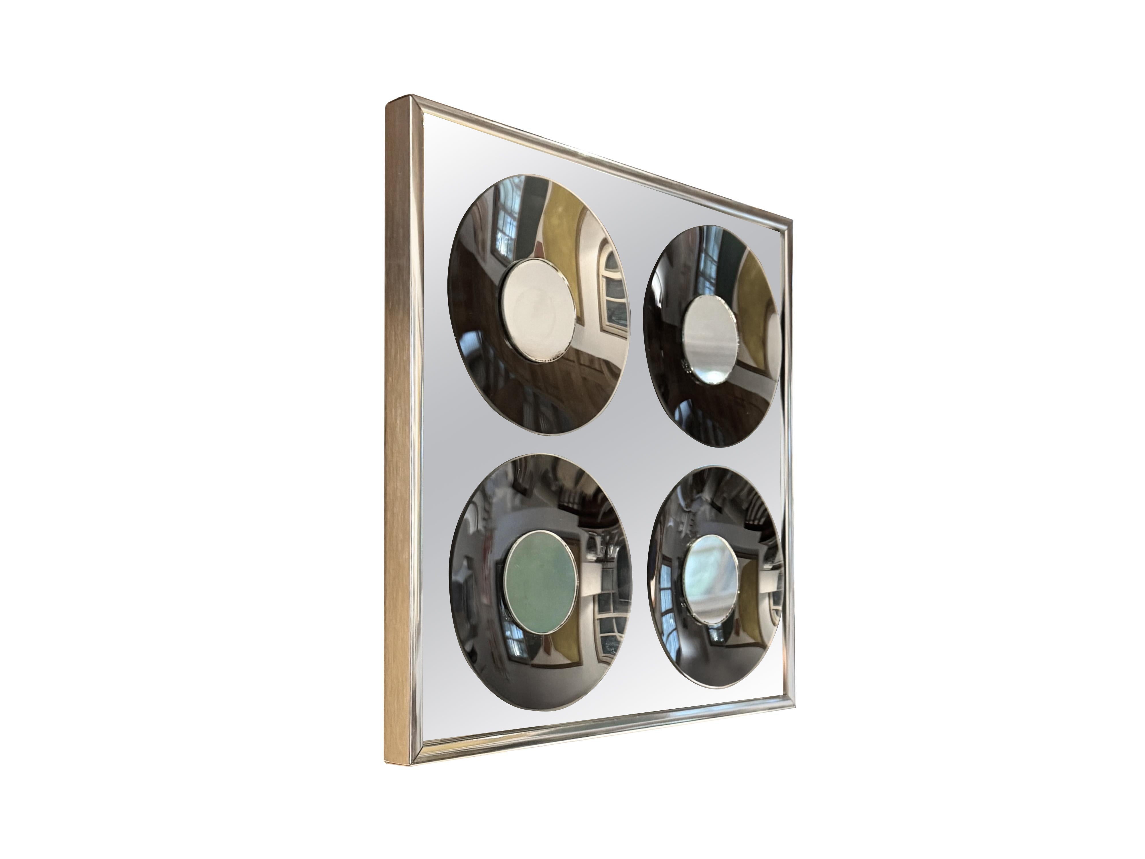Mid -Century Hal Bienenfeld Mirror Sculpture with Circular Acrylic Design
