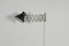 Mid-Century Hala Accordion Wall Lamp, Black Enameled Shade, Extendable Arm