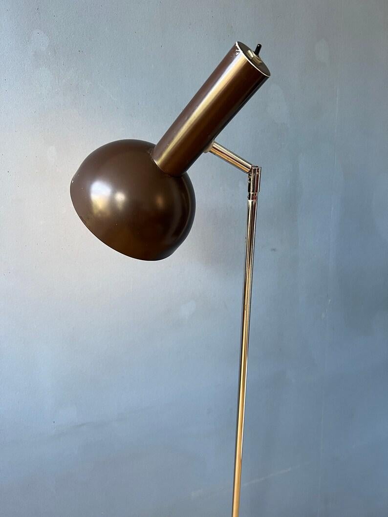 Mid Century Hala Brown Ball Rotating Floor Lamp, 1970s In Excellent Condition For Sale In ROTTERDAM, ZH