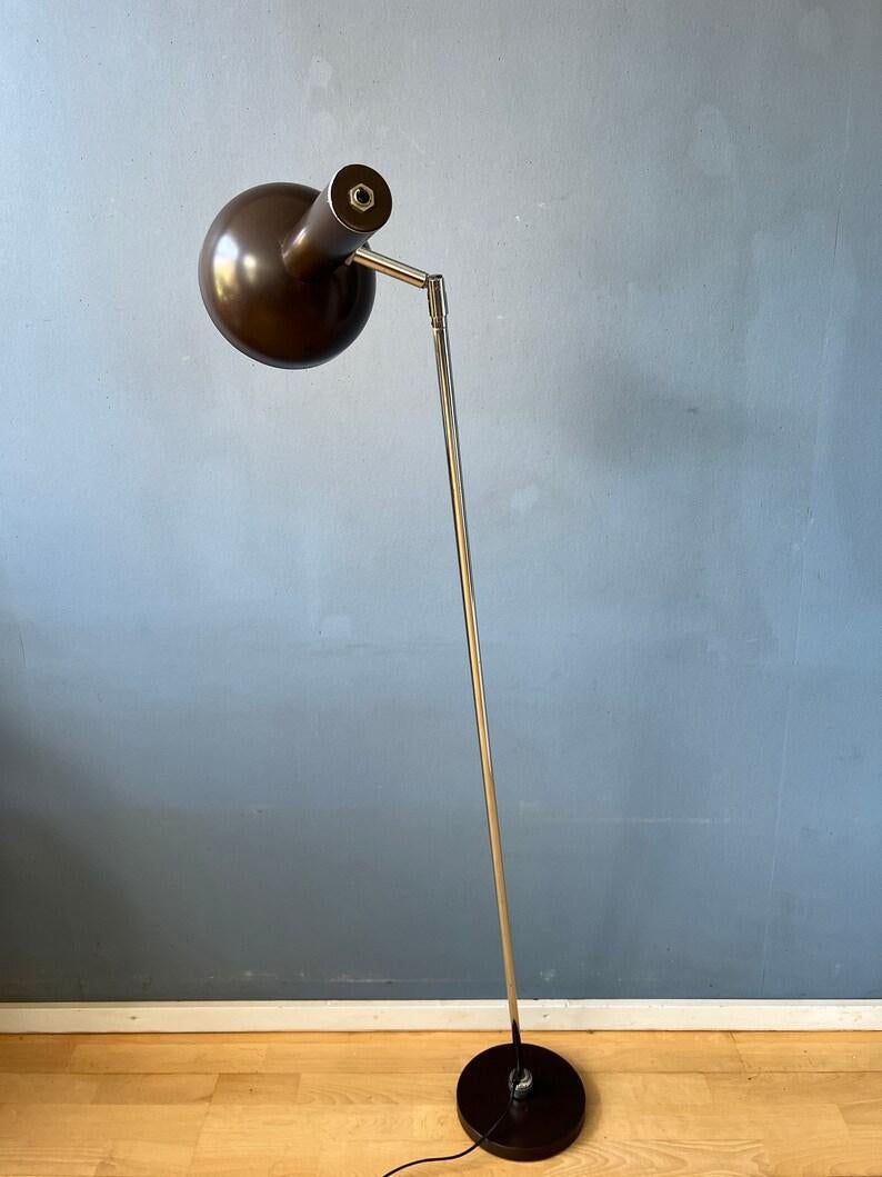 20th Century Mid Century Hala Brown Ball Rotating Floor Lamp, 1970s For Sale