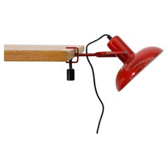 Vintage Mid-Century Hala Style Red Enameled Clamp-On Light