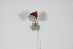 Mid-Century Hala Zeist Clip Reading Lamp, Red Perforated Star Shade