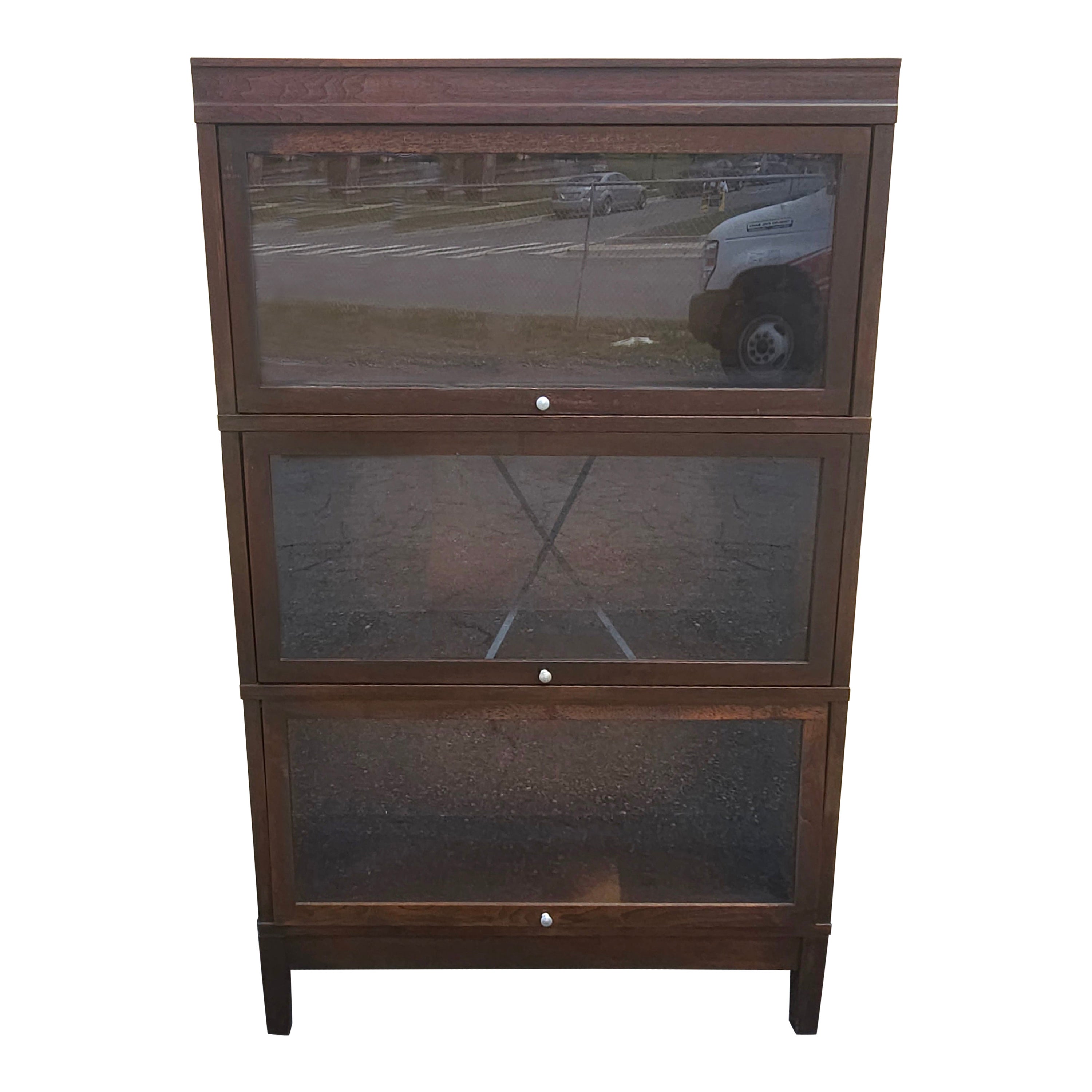 Mid Century Hale Industries Stackable Walnut and Glass Barrister Bookcase