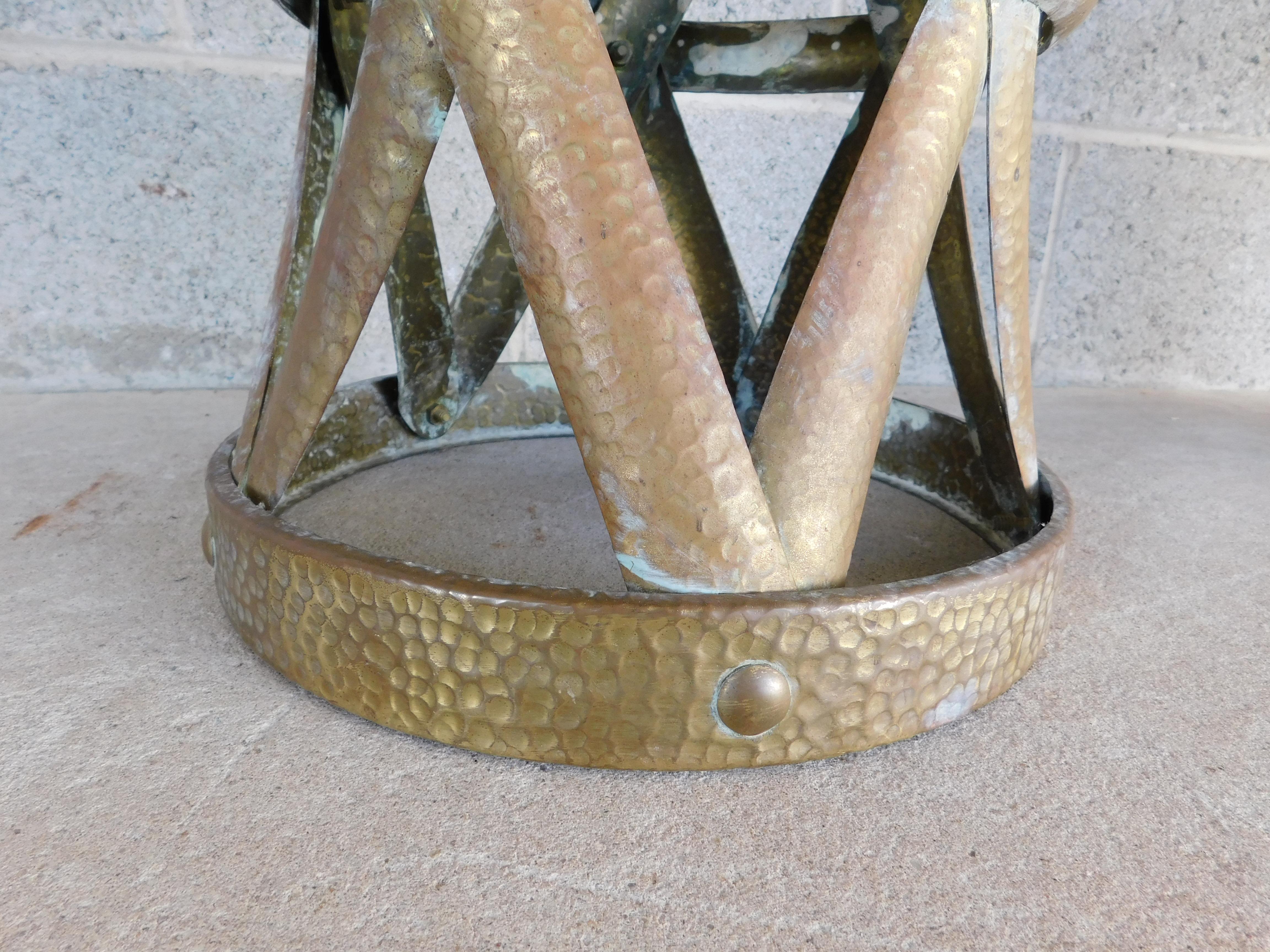 Mid-Century Hammered Brass Accent Tables or Stools, a Pair For Sale 5