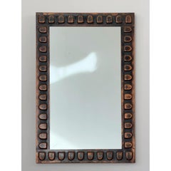 Mid Century Hammered Copper Wall Mirror