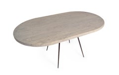 Mid Century Hammered Textured base with Reclaimed Elm Table Top