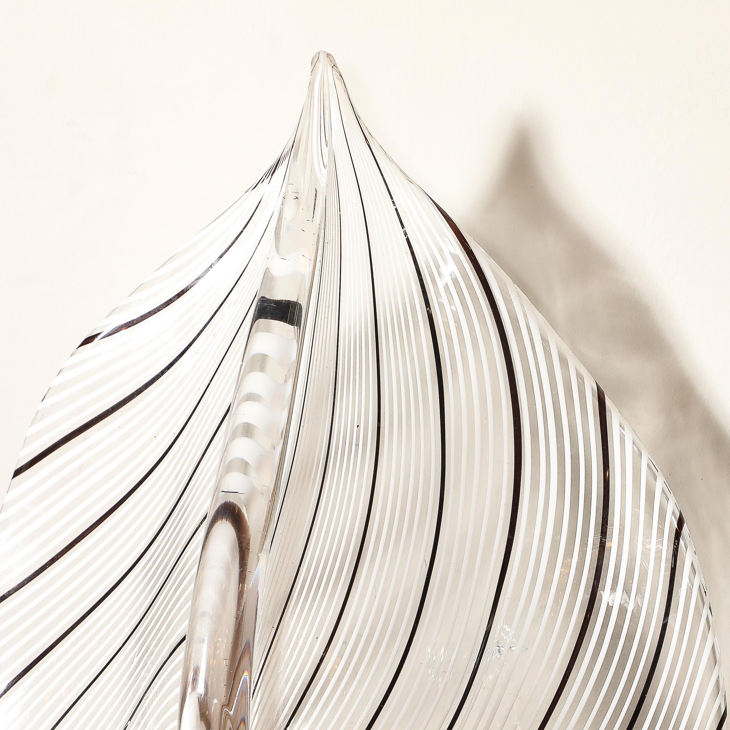 Apliques lineales de cristal de Murano negro soplado a mano de mediados de siglo, Franco Luce en venta 7