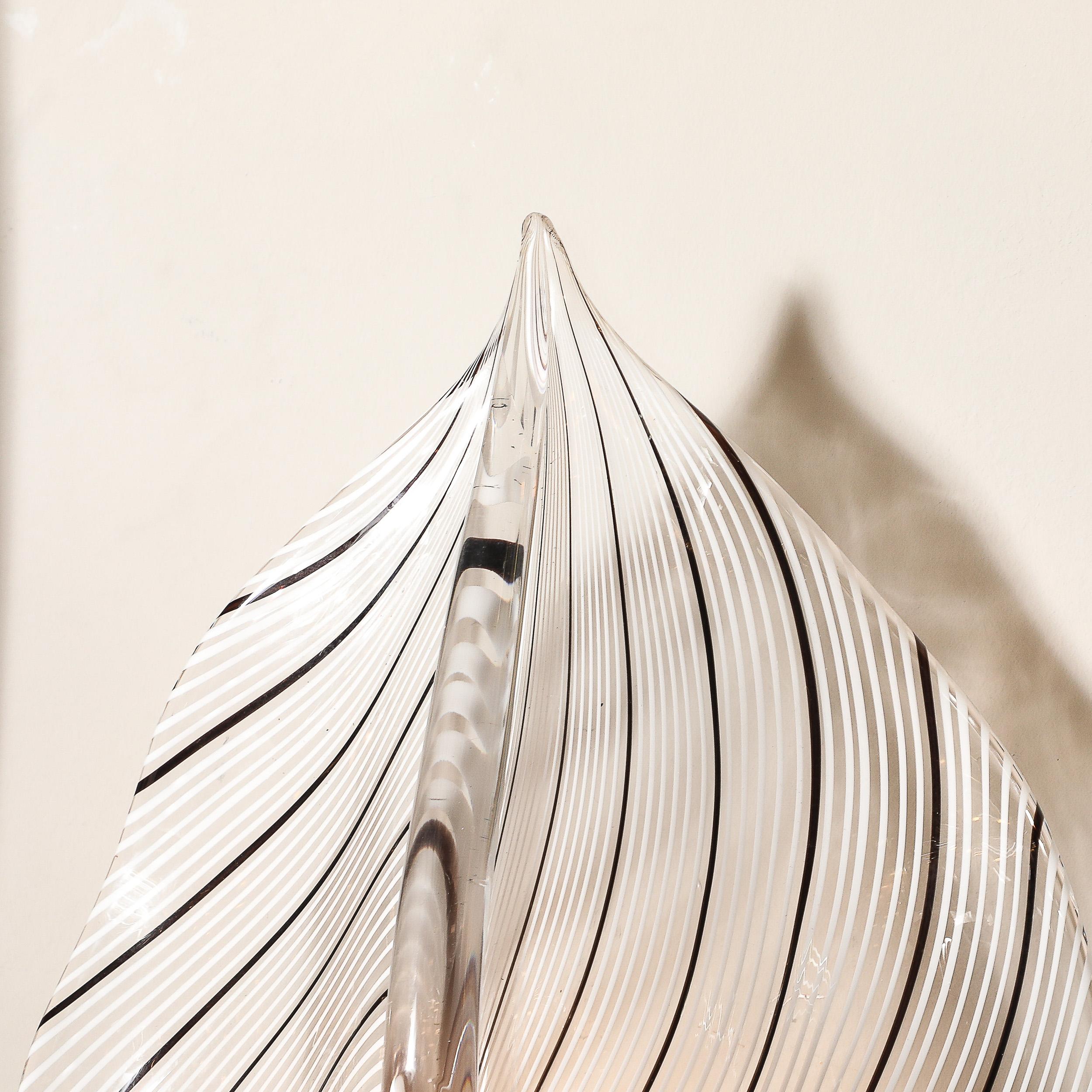 Apliques lineales de cristal de Murano negro soplado a mano de mediados de siglo, Franco Luce en venta 2