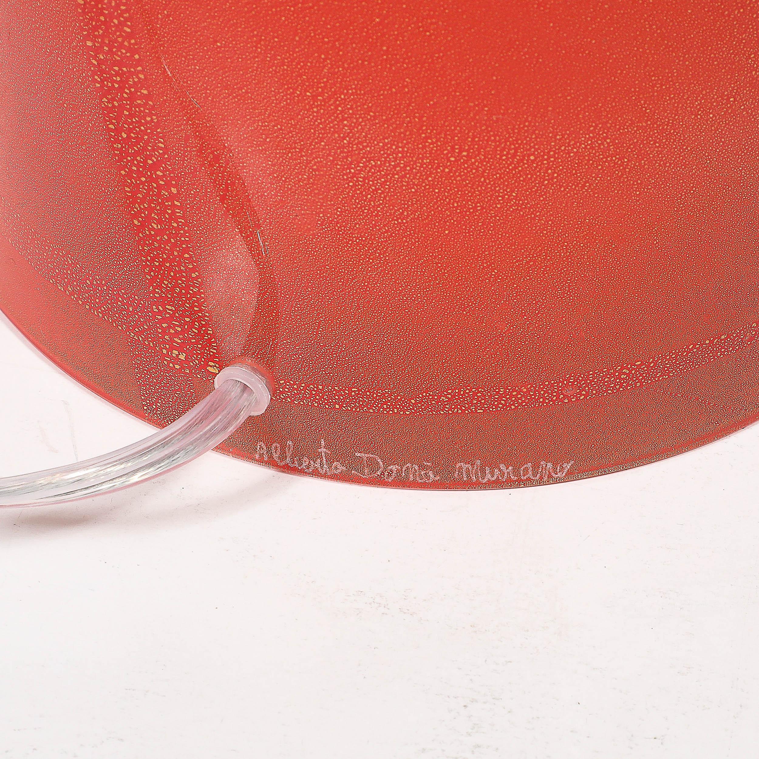 Mitte des Jahrhunderts mundgeblasen Korallenrot & Flieder Murano Glas gestapelt Ball Tischlampen im Angebot 4