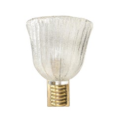 Mid-Century Hand-Blown Murano Fluted Pulegoso Glass Sconce by Barovier & Toso