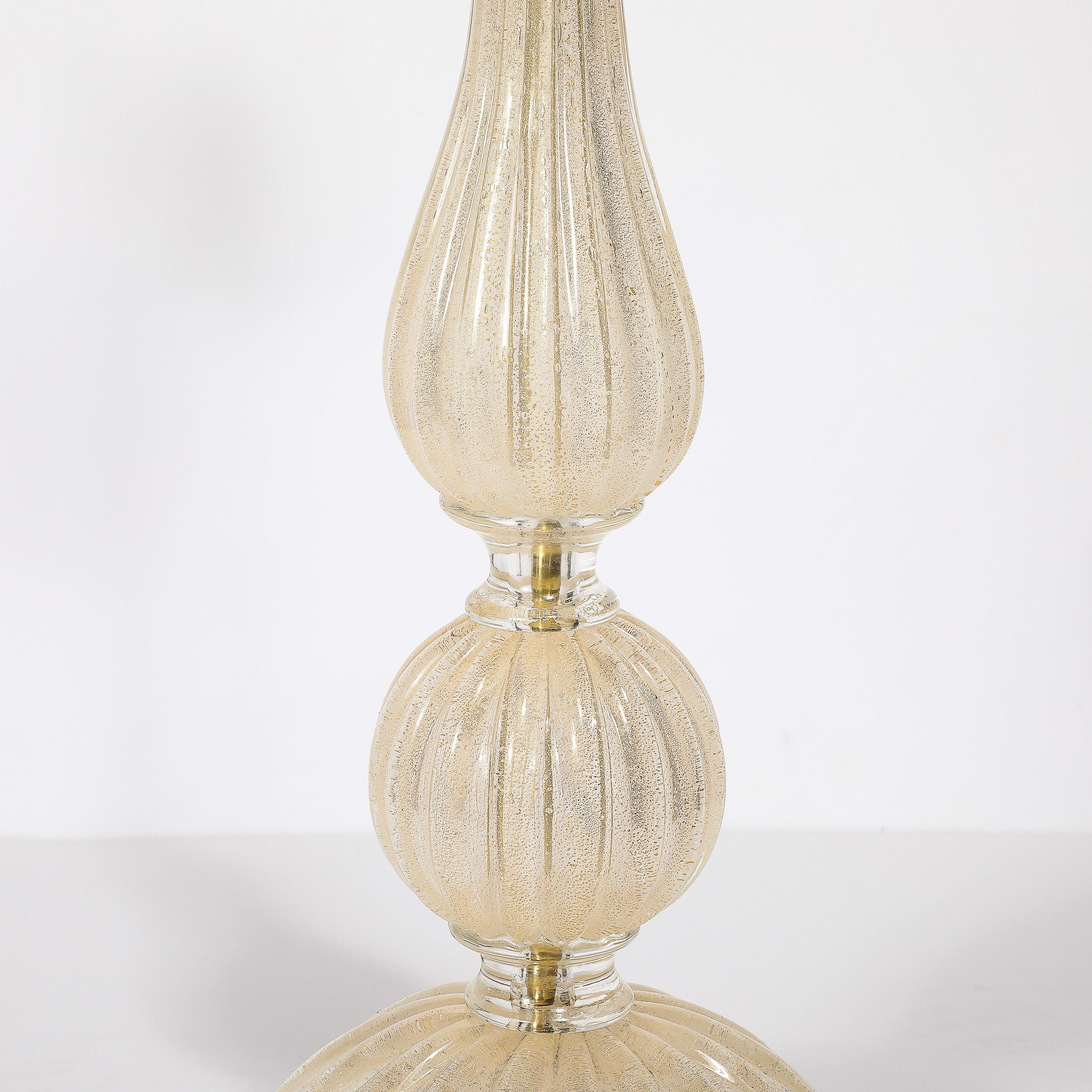 Mid-Century Hand Blown Murano Glass & 24k Gold Lamps by Seguso Vetri d'Arte 7