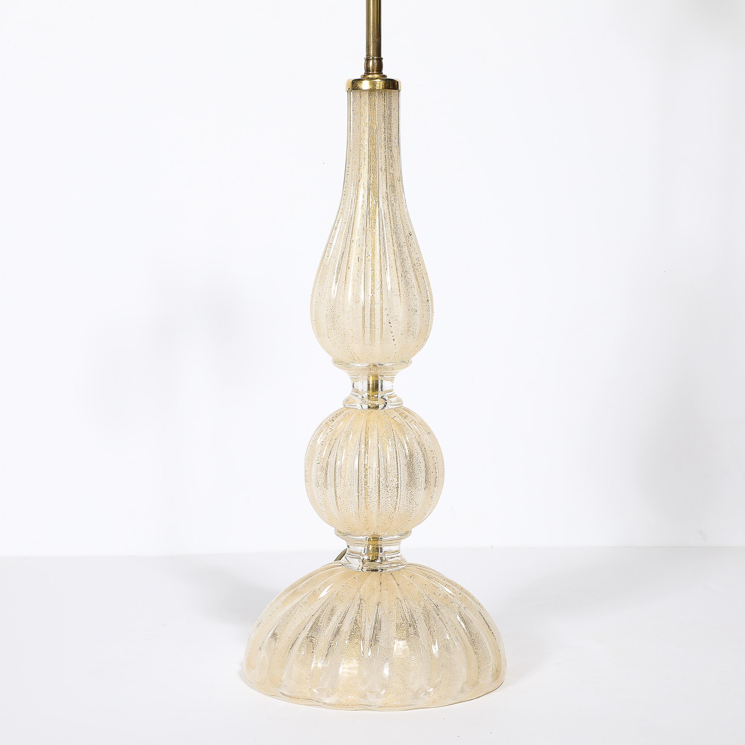 Mid-Century Hand Blown Murano Glass & 24k Gold Lamps by Seguso Vetri d'Arte 8
