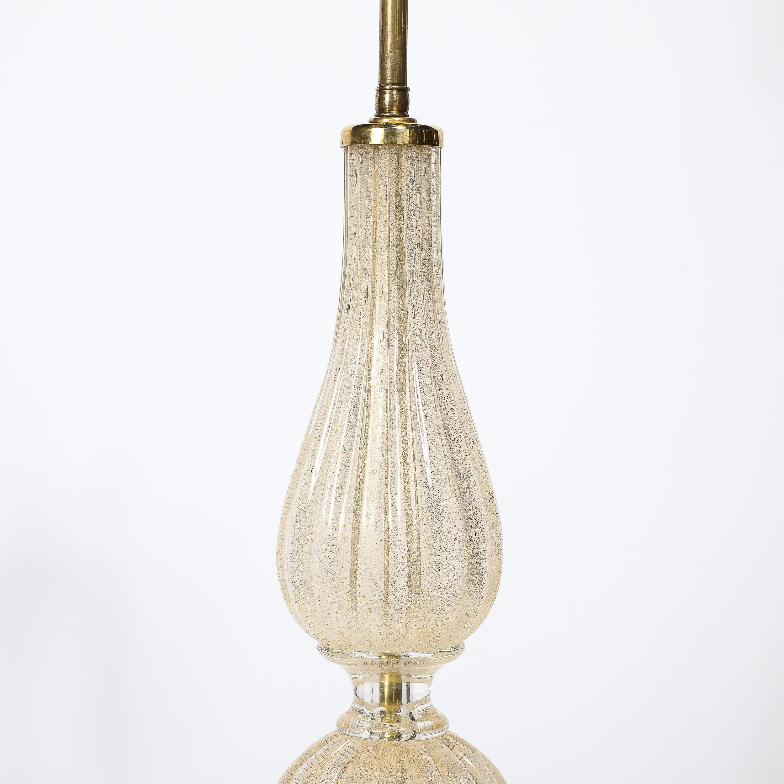 Late 20th Century Mid-Century Hand Blown Murano Glass & 24k Gold Lamps by Seguso Vetri d'Arte