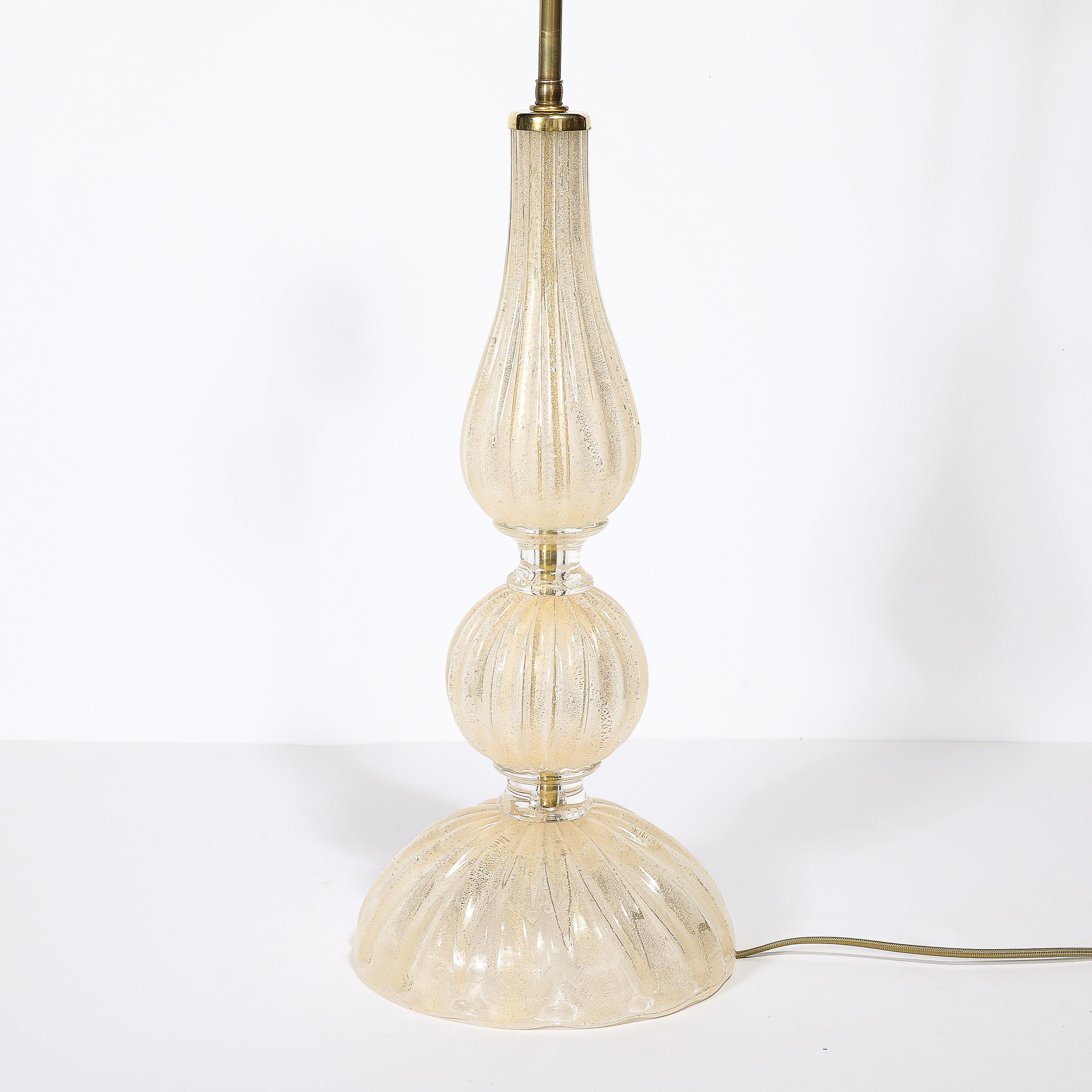 Mid-Century Hand Blown Murano Glass & 24k Gold Lamps by Seguso Vetri d'Arte 2