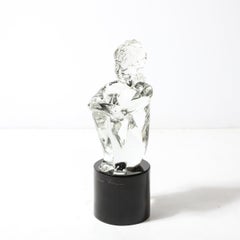 Mid-Century Hand-Blown Murano Glass Figural Sculpture signed Lorenado Rosin