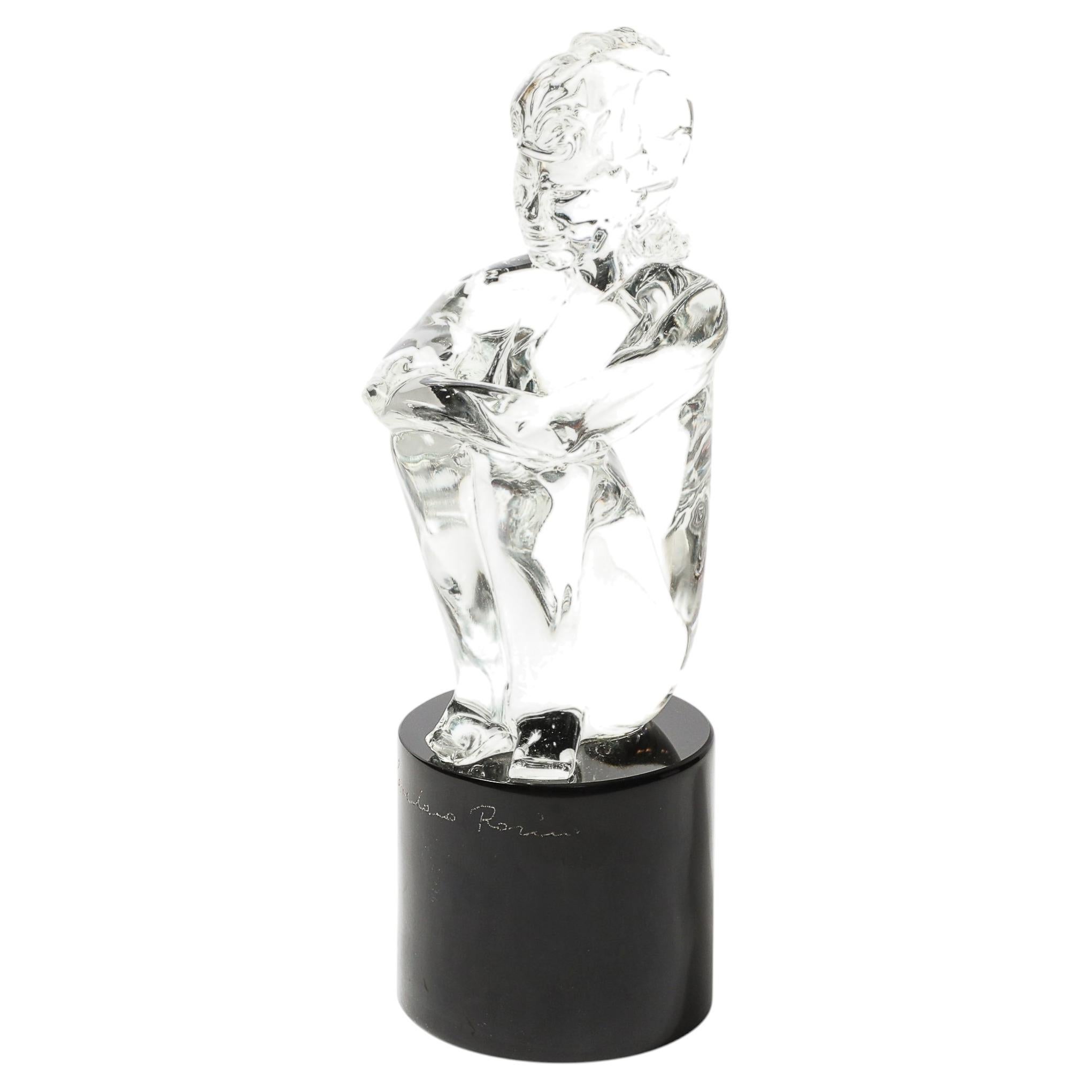 Mid-Century Hand-Blown Murano Glass Figural Sculpture signed Lorenado Rosin