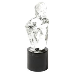 Mid-Century Hand-Blown Murano Glass Figural Sculpture signed Lorenado Rosin