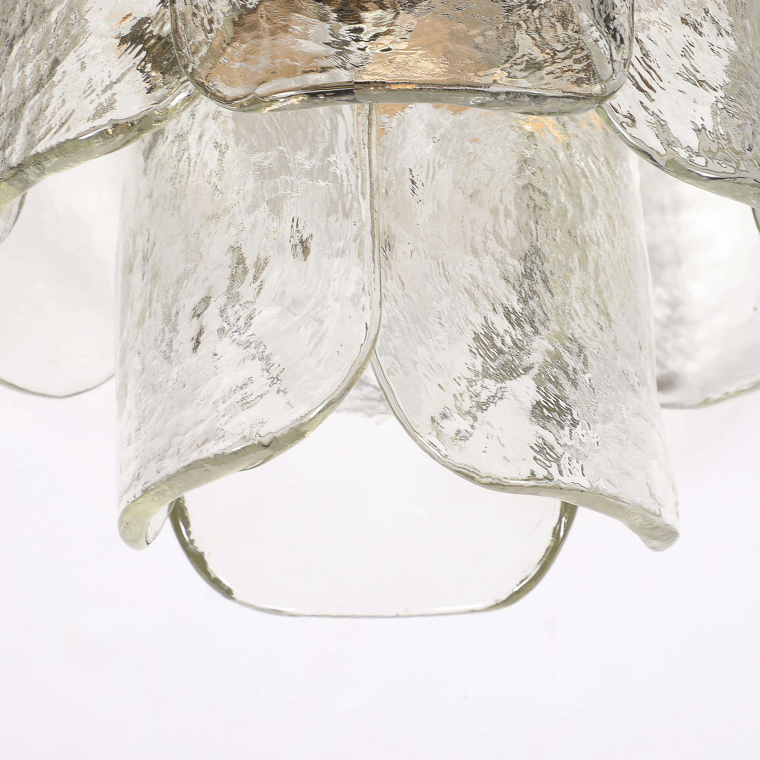 Mid-Century Hand-Blown Murano Glass Pendant W/ Matte Bronze Fittings by Mazzega For Sale 6
