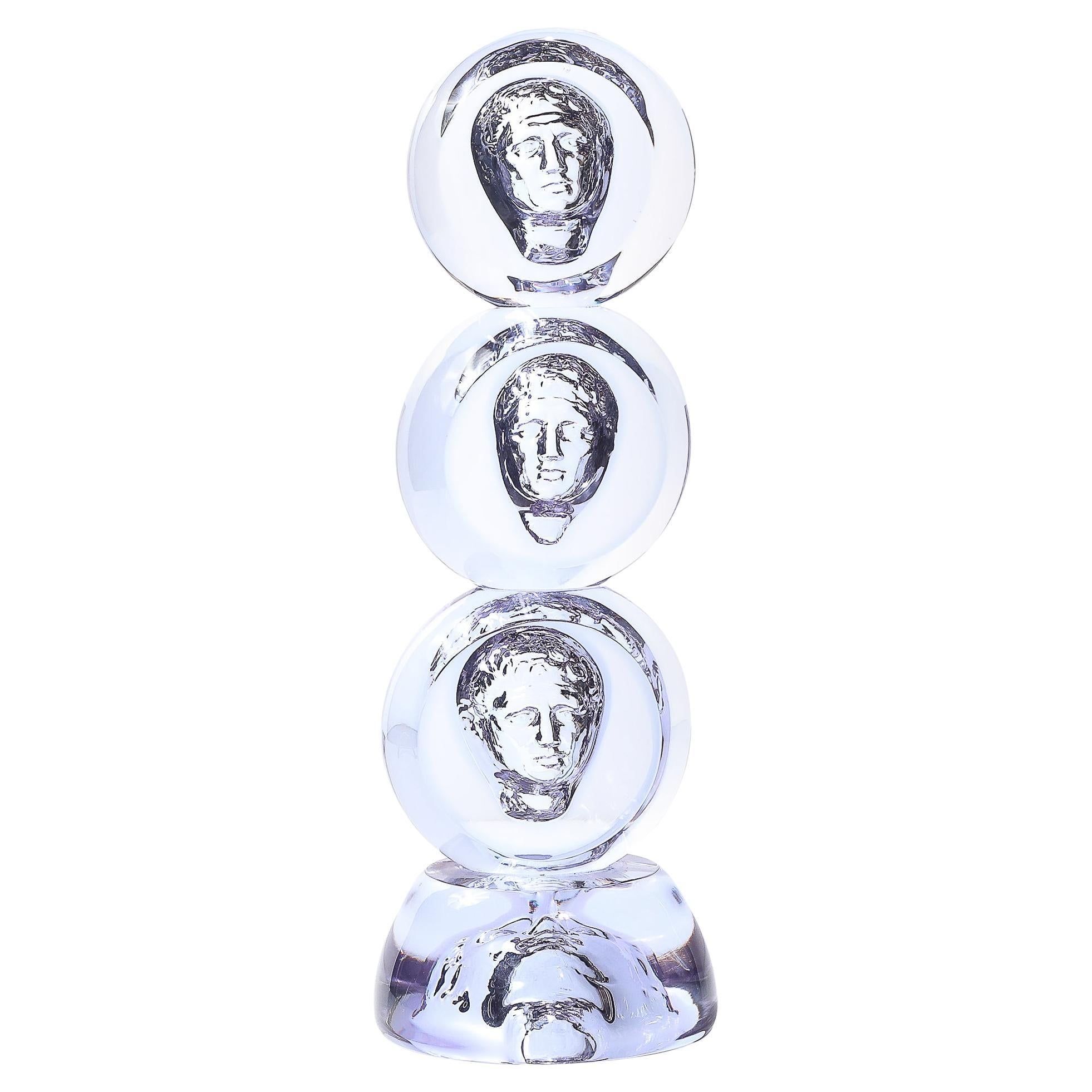 Mid-Century Hand-Blown Murano Glass Portrait Sculpture Signed Pino Signoretto