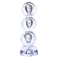 Mid-Century Hand-Blown Murano Glass Portrait Sculpture Signed Pino Signoretto