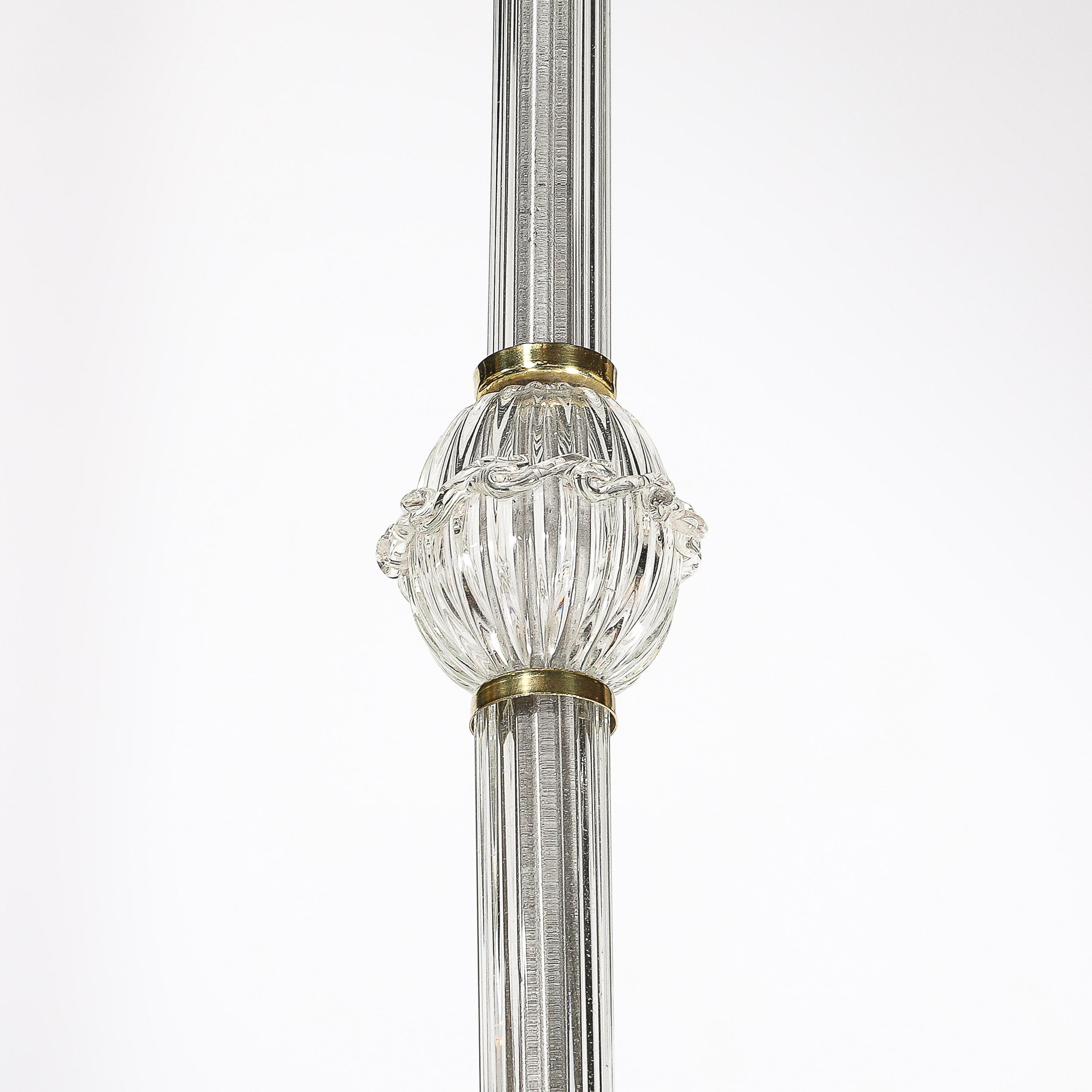 Mid-Century Hand-Blown Murano Glass Six Arm Chandelier by Barovier & Toso For Sale 5