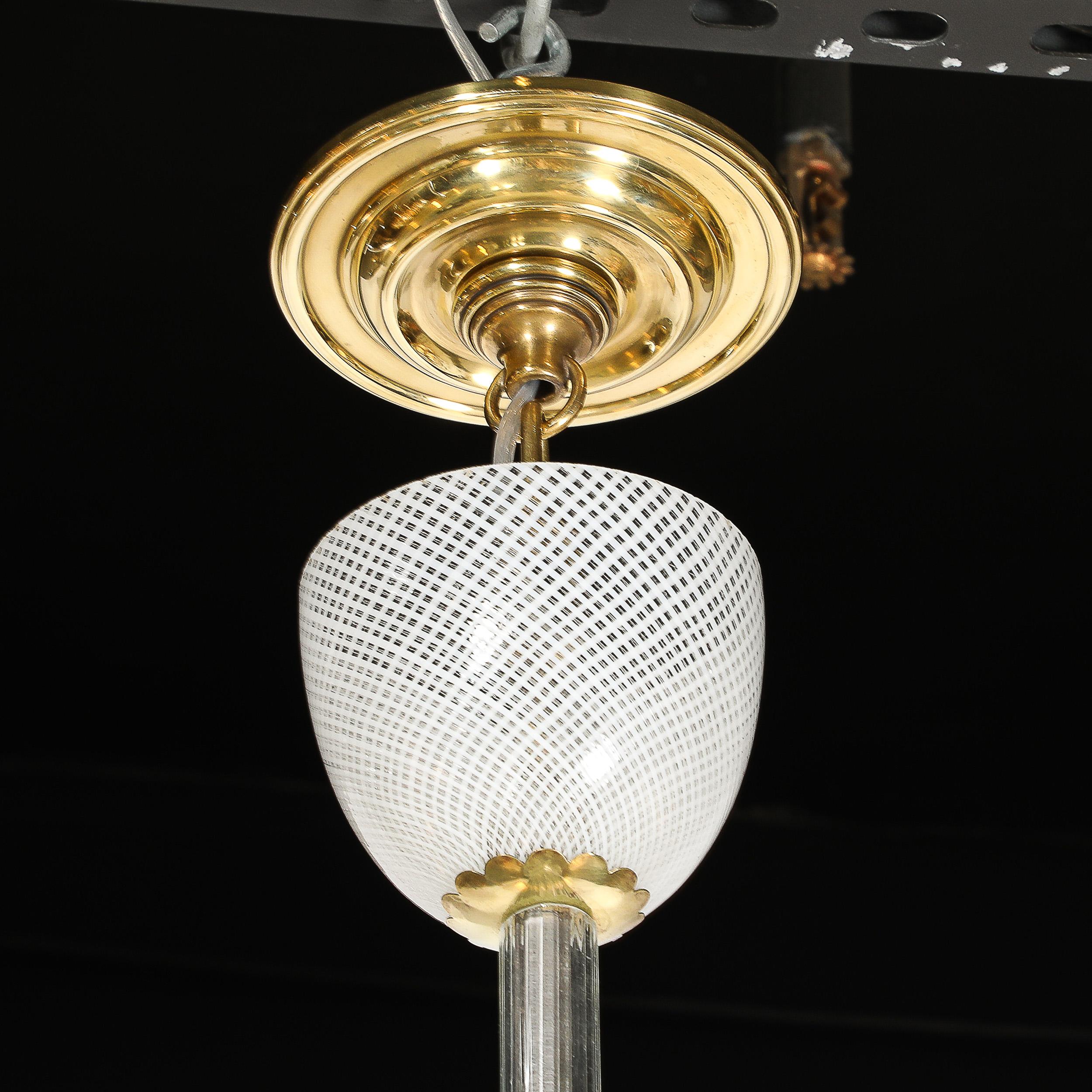 Mid-Century Hand-Blown Murano Glass Six Arm Chandelier by Barovier & Toso For Sale 6