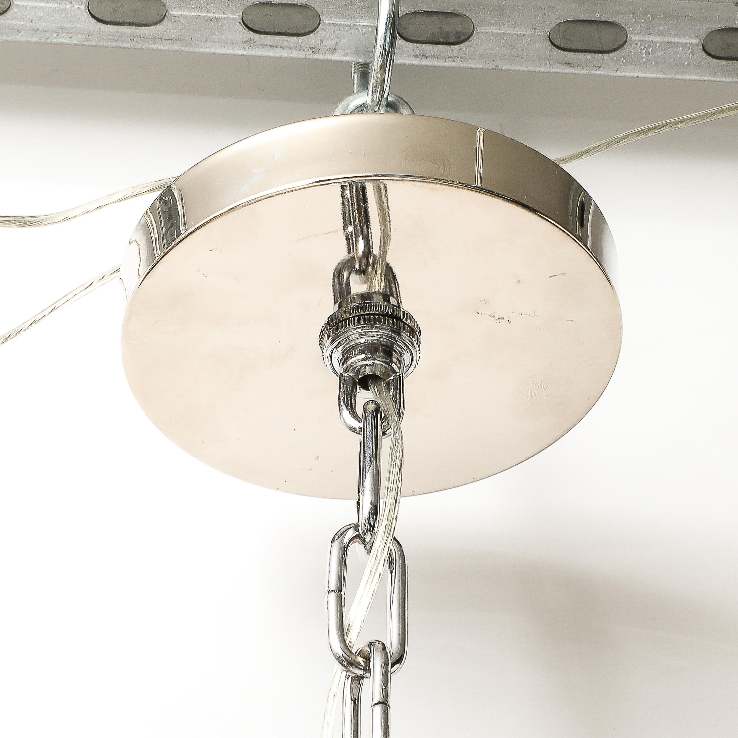 Mid-Century Hand-Blown Murano Glass Three Tier Triedre Chandelier by Venini 4