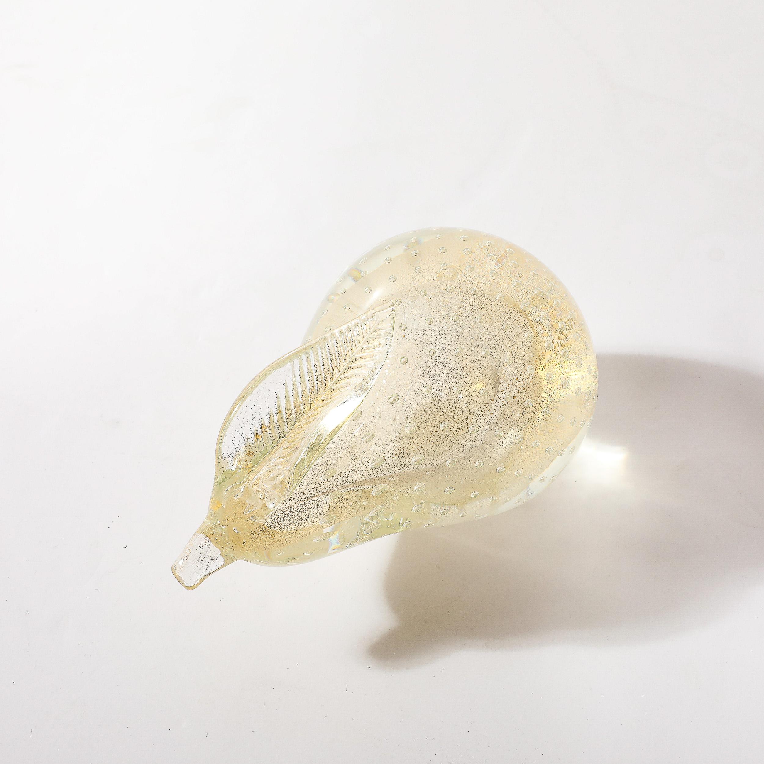 Mid-Century Hand-Blown Murano Glass w/ Murines & 24k Gold Pear 5
