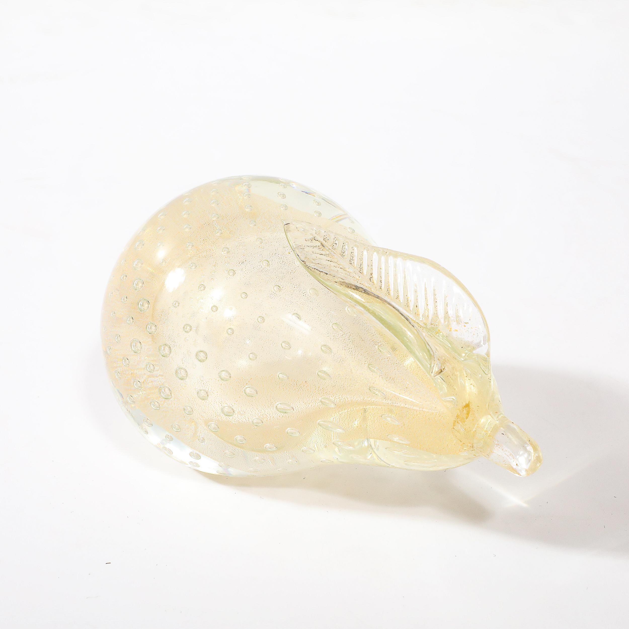 Mid-Century Hand-Blown Murano Glass w/ Murines & 24k Gold Pear 2